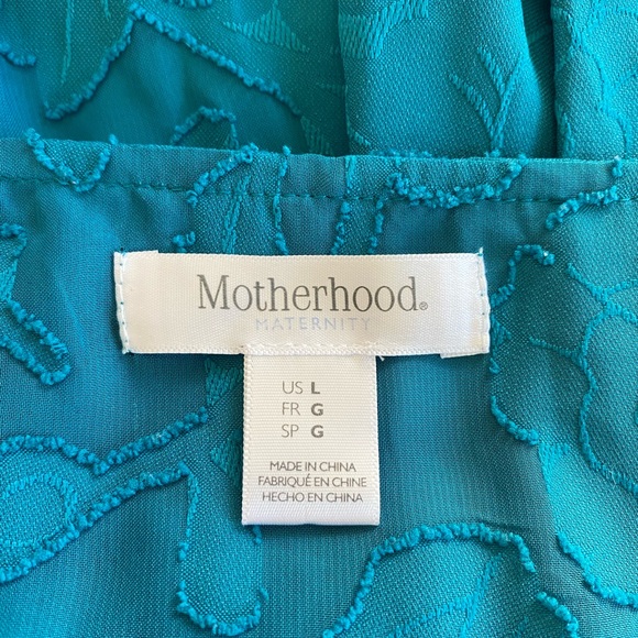 Motherhood Maternity top, Teal colored with tie front, size Large - Picture 5 of 5